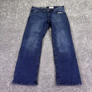 T.K. Axel Jeans Mens 34x32 Blue Slim Boot Stretch Medium Wash Denim Pockets Work